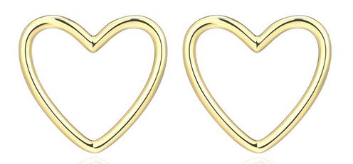Boucles d'Oreilles Clous Cœur Plaqué Or – Reign Argent 925