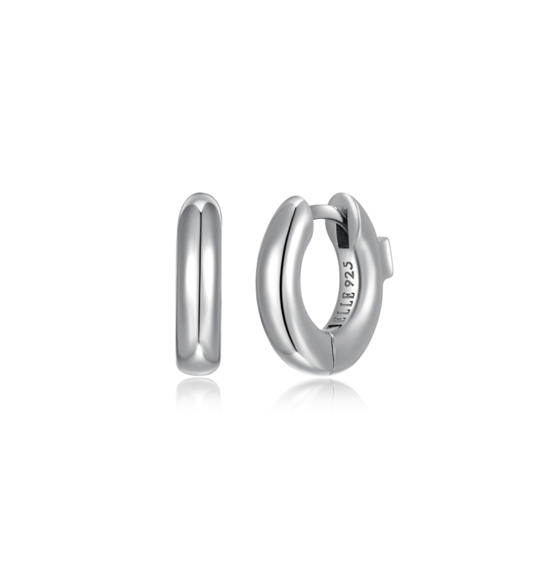 Smooth Hoop Earrings - She Sterling Silver