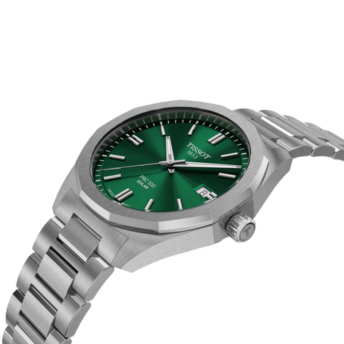 Montre Tissot PRC 100 Solar acier homme cadran vert, vue 2