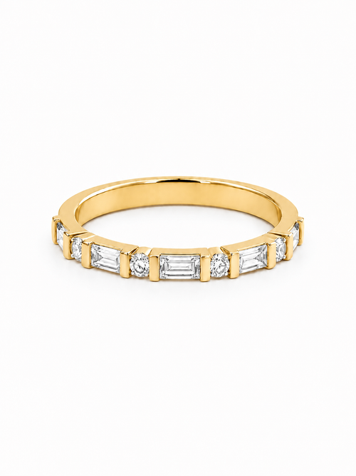 Bague Semi-Éternité Or 14K Diamants 0,37ct