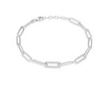 Bracelet Paperclip Zircon – Reign Argent 925