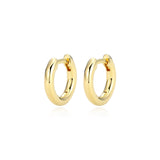 Boucles d'Oreilles Huggies Lisses Plaqué Or – Reign Argent 925