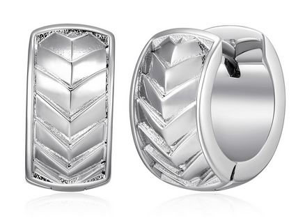 Boucles d'Oreilles Anneaux Chevron 13mm – Ethos Argent 925