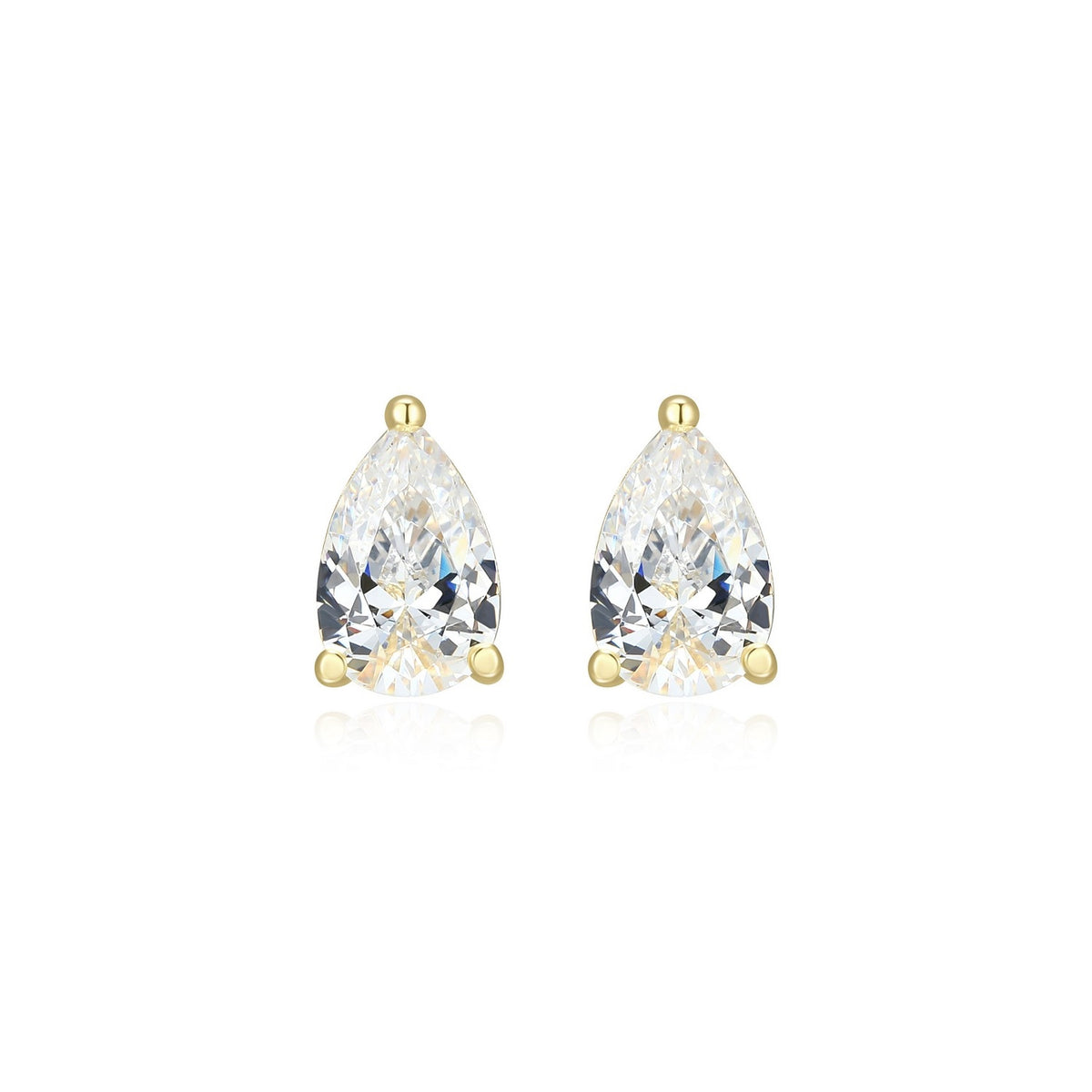 Boucles d'Oreilles Clous Poire Zircon – Reign Argent 925
