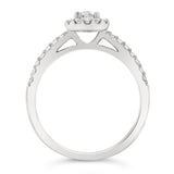 Bague Halo Or Blanc 14K Diamant 0,40ct