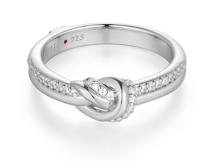 Bague Nœud Torsadé Zircon – Elle Argent 925