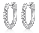 Boucles d'Oreilles Créoles 15mm Zircon – Elle Argent 925