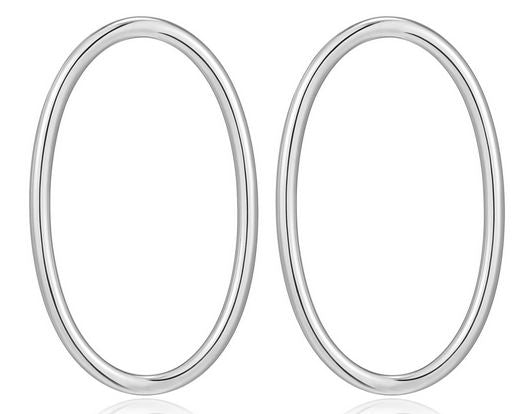 Boucles d'Oreilles Clous Ovales Ouverts – Reign Argent 925