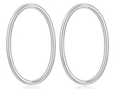 Boucles d'Oreilles Clous Ovales Ouverts – Reign Argent 925