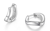 Boucles d'Oreilles Huggies Torsadées Zircon – Elle Argent 925