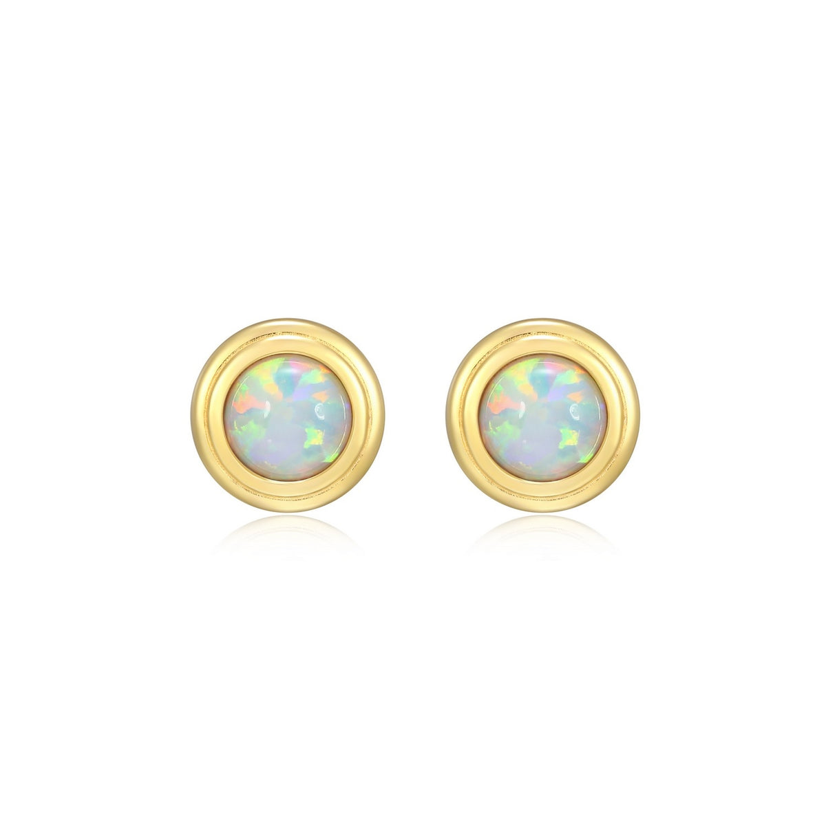 Boucles d'Oreilles Clous Étoile du Nord Opale Synthétique – Reign Argent 925
