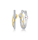 Créoles Poire Zircon Deux Tons – Elle Argent 925