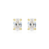 Boucles d'Oreilles Clous Ovales Zircon – Reign Argent 925