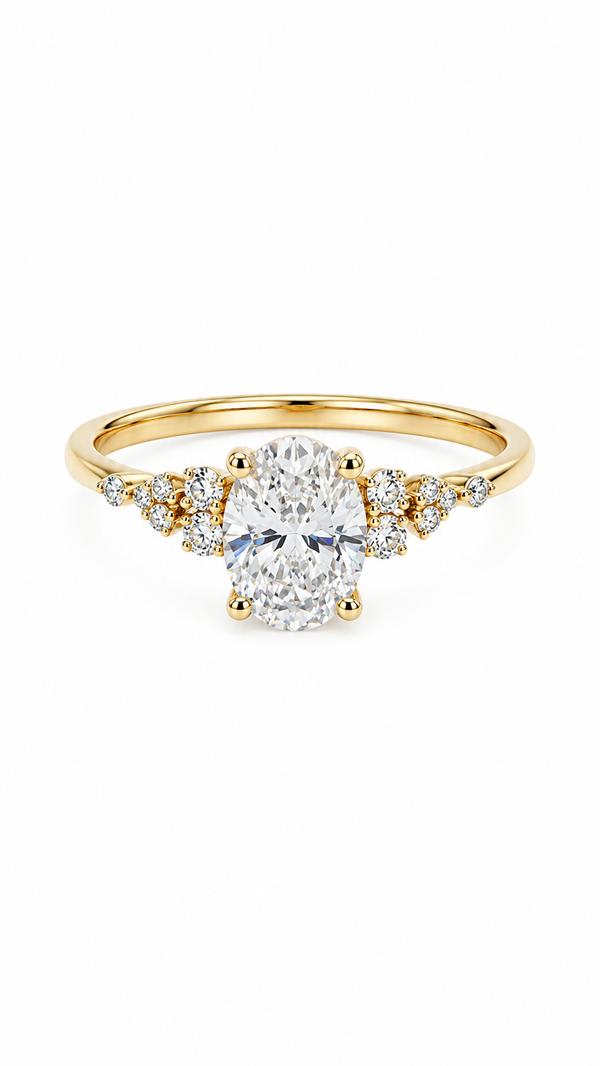 Bague Solitaire Or Blanc 14K Diamant Lab 1,05ct