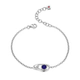 Bracelet Haricot Opale Bleue et Moissanite – Elle Argent 925