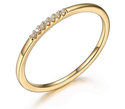Bague Fine Zircon Plaqué Or – Reign Argent 925