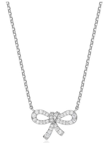 Collier Pendentif Nœud Zircon – Reign Argent 925