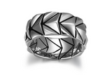 Bague Motif Chevron Finition Noire – Ethos Argent 925