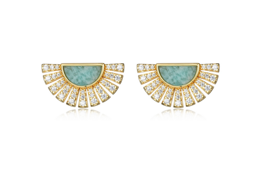 Clous Éventail Amazonite Zircon – Reign Argent 925