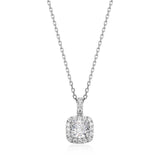 Collier Pendentif Coussin Zircon Halo – Elle Argent 925