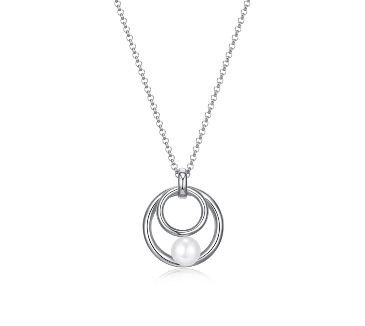 Luminous Pearl Pendant Necklace β 925 Sterling Silver