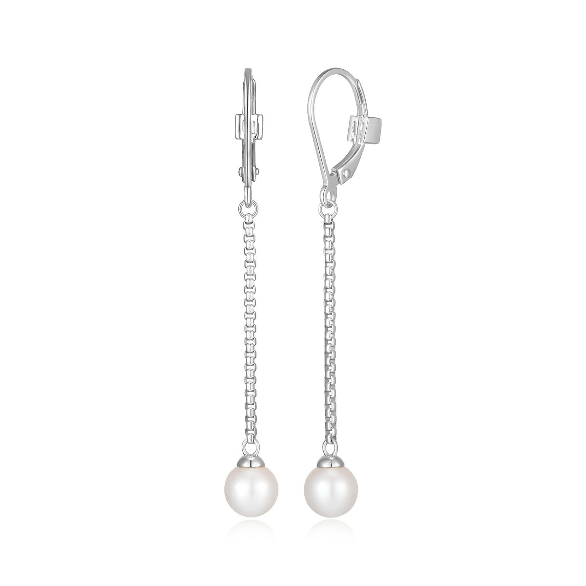 Boucles d'Oreilles Pendantes Perles – Elle Argent 925