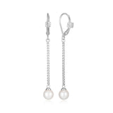 Boucles d'Oreilles Pendantes Perles – Elle Argent 925