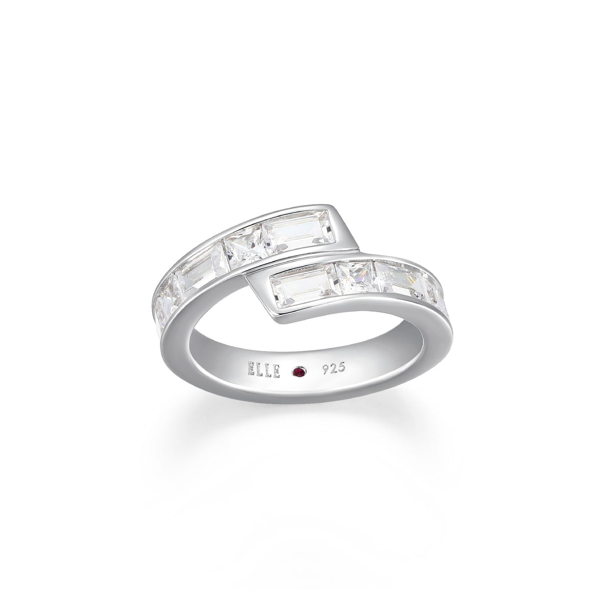 Bague Bypass Géométrique Zircon – Elle Argent 925