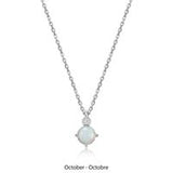 Collier Pendentif Opale Synthétique et Diamants Labo – Elle Argent 925