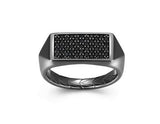 Bague Rectangulaire Saphir Noir – Ethos Argent 925