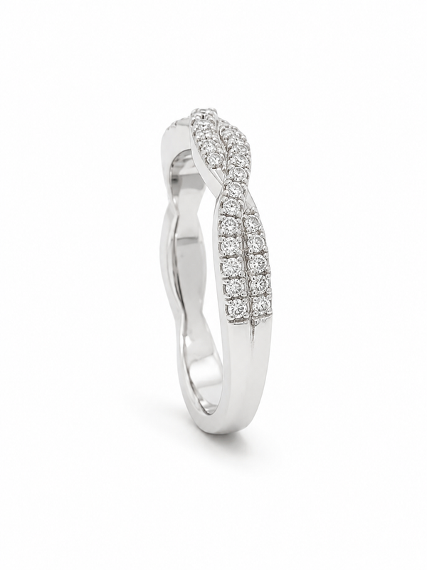 Bague Or Blanc 14K Diamants 0,34ct