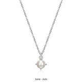 Collier Pendentif Perle Véritable et Diamant Labo – Elle Argent 925