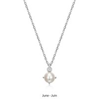 Collier Pendentif Perle Véritable et Diamant Labo – Elle Argent 925