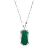 Collier Pendentif Coussin Malachite – Elle Argent 925