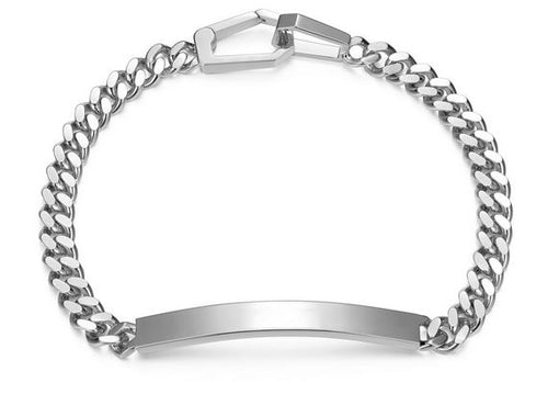Bracelet Curb Plaque ID – Ethos Argent 925