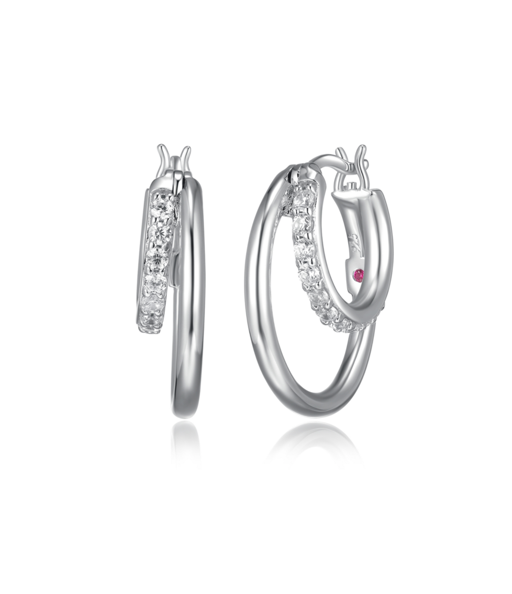 Créoles Double Rang C.Z. – Elle Argent 925