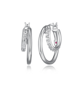 Créoles Double Rang C.Z. – Elle Argent 925