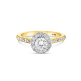 Bague Halo Or Blanc 14K Diamant 1,01ct