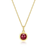 Collier Rubis Synthétique 6mm – Reign Argent Plaqué Or