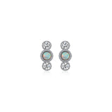 Boucles d'Oreilles Clous Opale et Zircon – Reign Argent 925