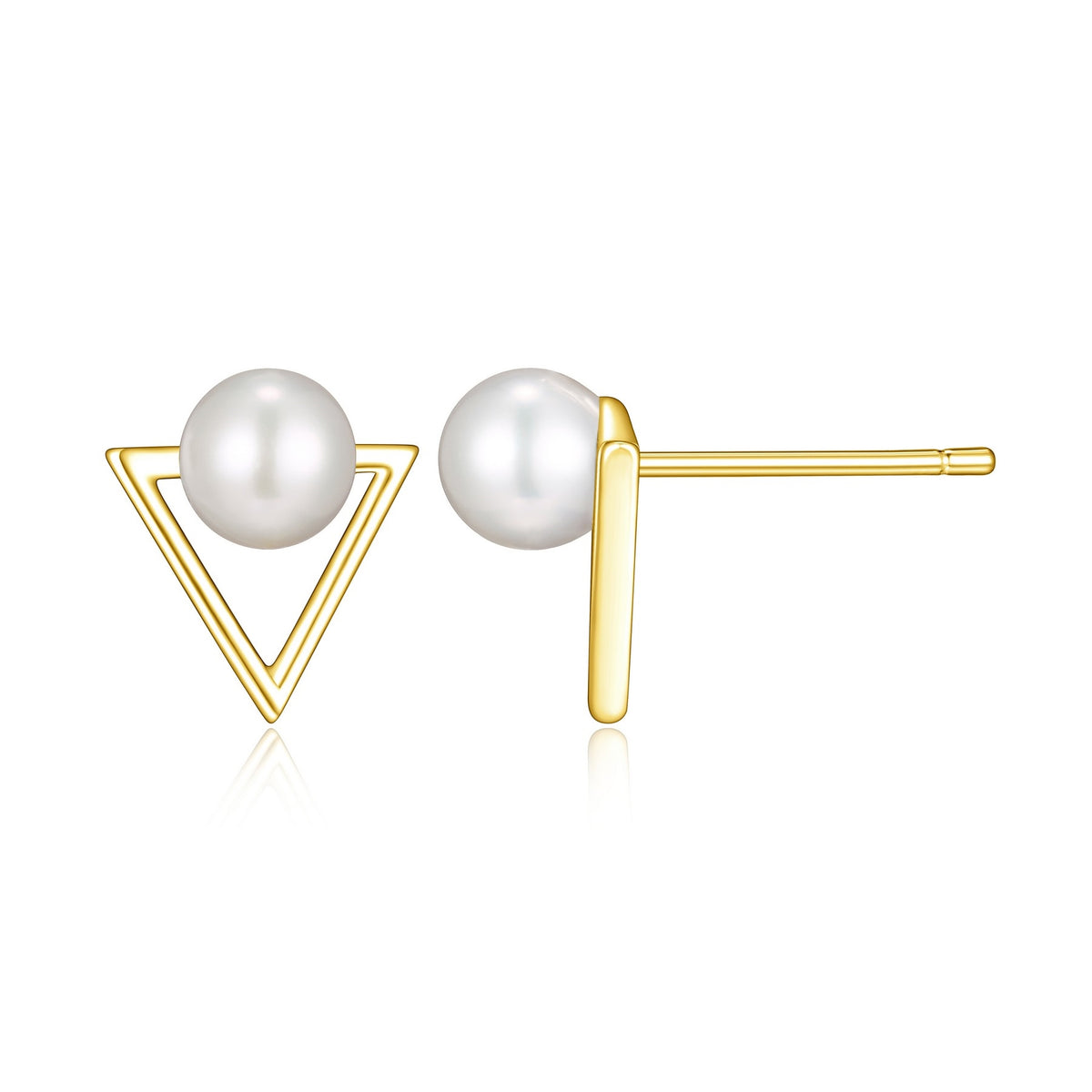 Boucles d'Oreilles Triangle Perles – Reign Argent 925