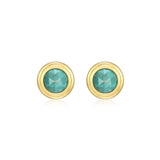 North Star Turquoise Stud Earrings β Reign Gold Plated Silver