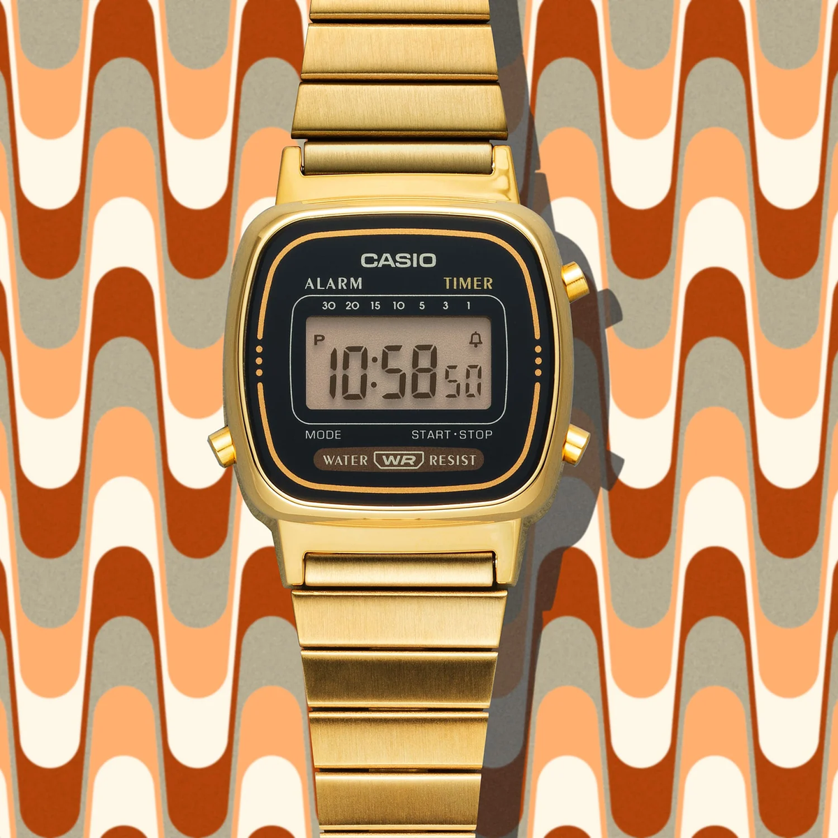 Montre Casio LA670WGA-1 dorée digitale
