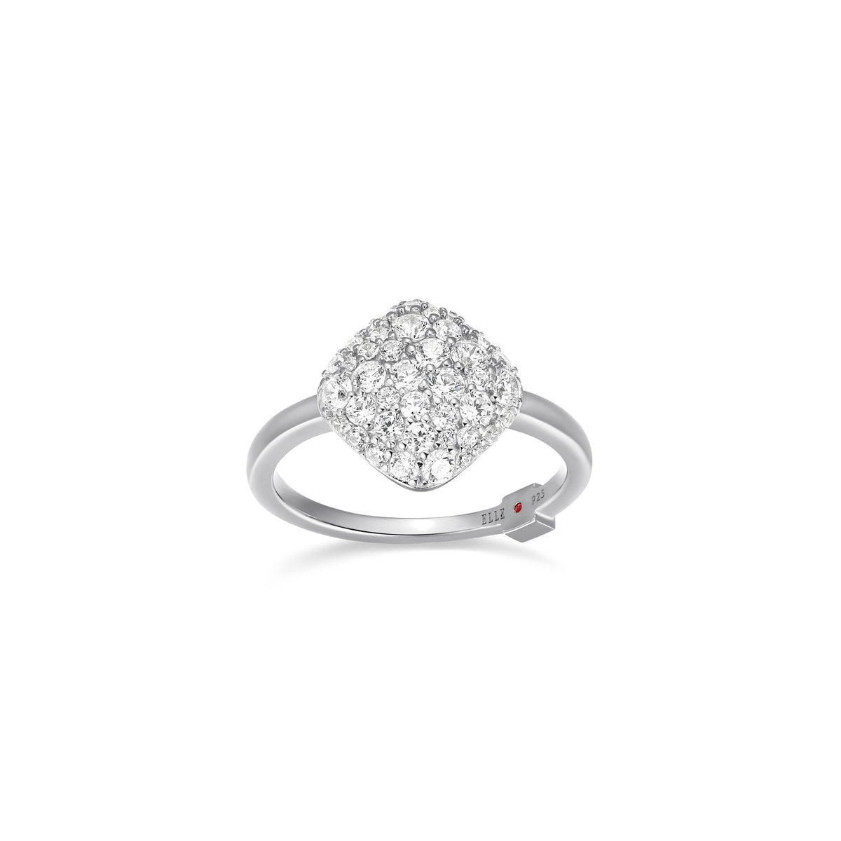 Bague Coussin Carré Pavé Zircon – Elle Argent 925