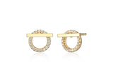 Boucles 2-en-1 Zircon Plaqué Or – Reign Argent 925