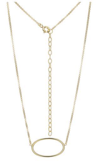 Collier Pendentif Ovale Ouvert Plaqué Or – Reign Argent 925