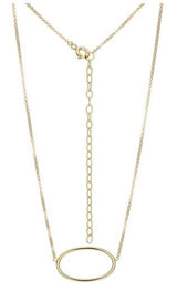 Collier Pendentif Ovale Ouvert Plaqué Or – Reign Argent 925