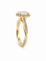 Bague Halo Or Blanc 14K Diamant Lab Ovale 1,22ct