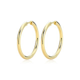 Boucles d'Oreilles Anneaux Lisses Plaqué Or – Reign Argent 925
