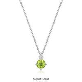 Collier Pendentif Péridot et Diamants Labo – Elle Argent 925